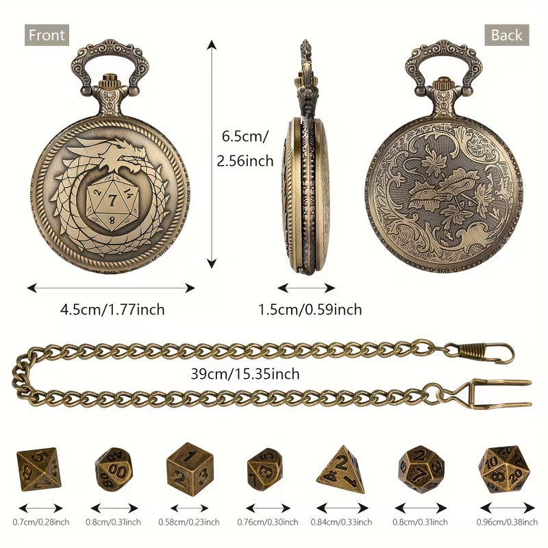 Pendentif Dragon Mini Dés - Accessoire D&D visuel taille