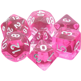 Set de Dés de JDR Transparents Vert