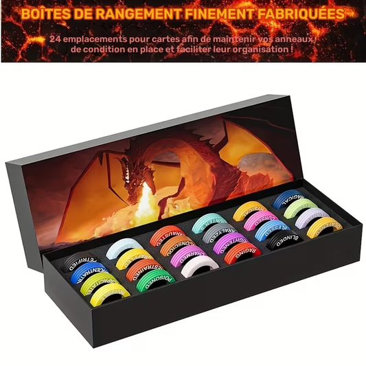 96 Anneaux Marqueurs de Statut RPG - 24 Effets pour D&D avec Boîte de Rangement