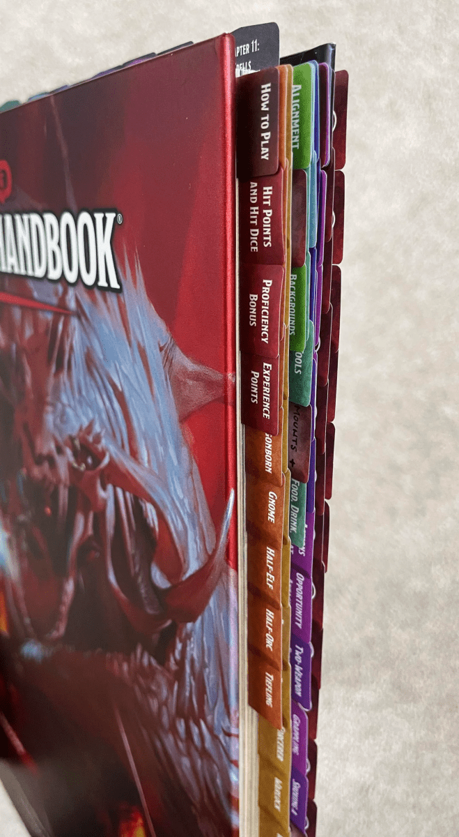 Marque Pages pour Manuel D&D 5ème édition - D&D Book Tabs (Anglais) - Le Donjon de la Guilde