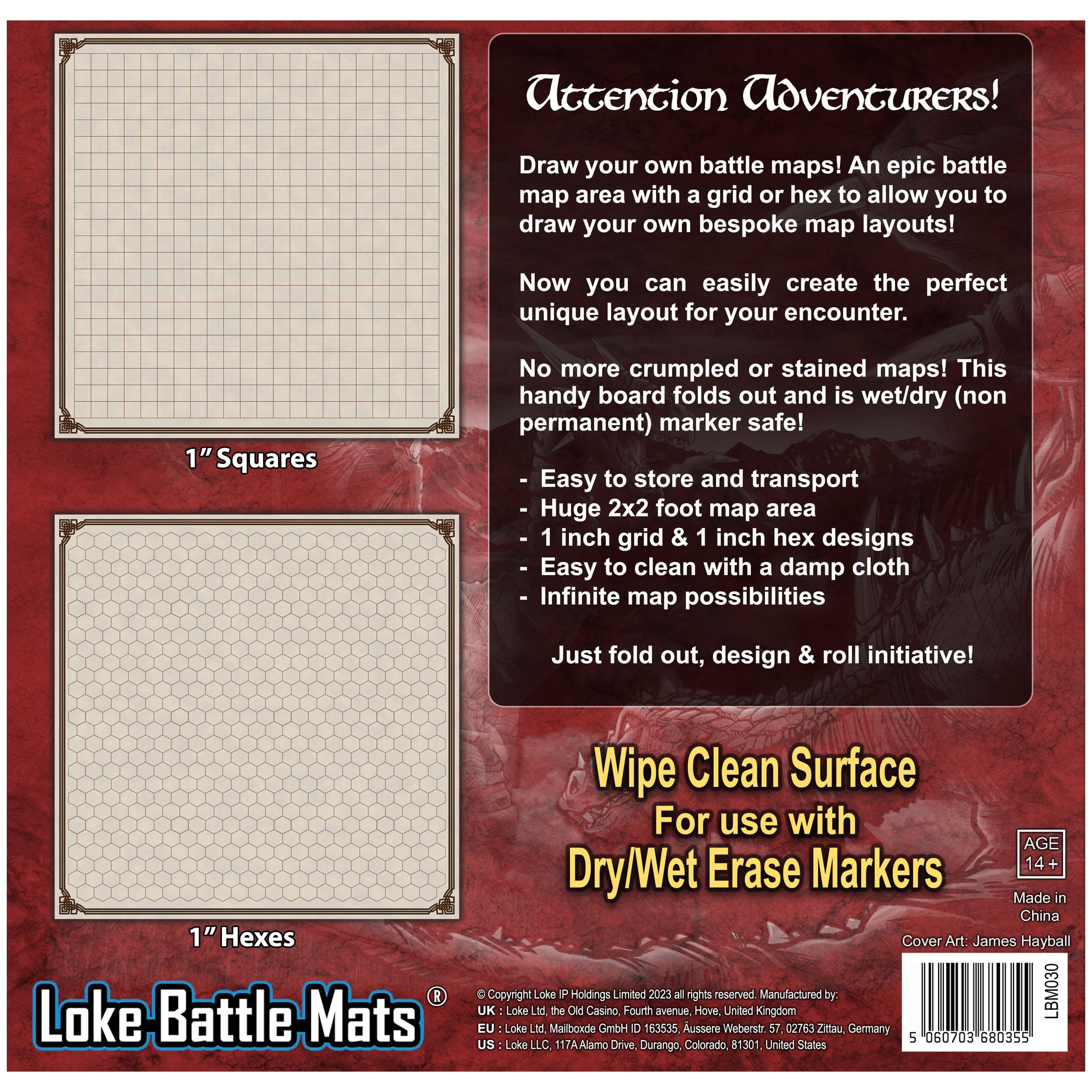 Battle Map Board - Grid & Hex