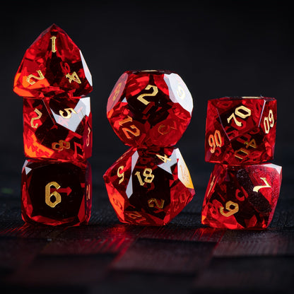 Dés en Verre : Cœur de Dragon - Accessoires JDR