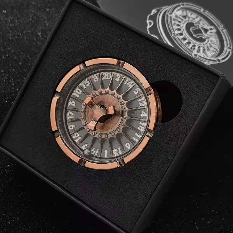 Des Metal Spinner - D20 Roulette visuel coté dans sa boite 