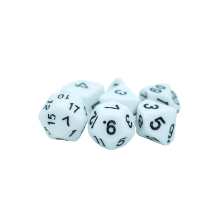 Set de Dés de JDR Classiques Blanc 