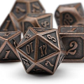 Set de Dés en Métal - Finition Bronze Antique (7 Dés pour JDR) - Le Donjon de la Guilde