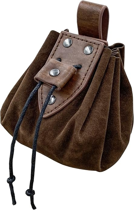 Medieval "Adventurer" Suede Purse with Belt Loop
