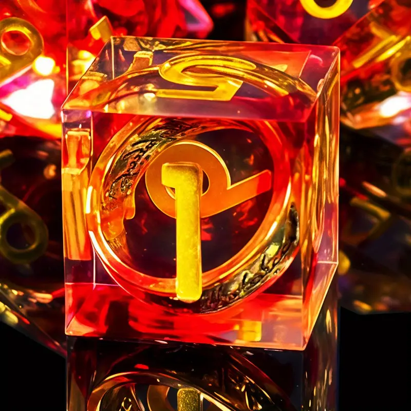 Set de Dés JDR en Résine - L'Anneau Unique - Le Donjon de la Guilde