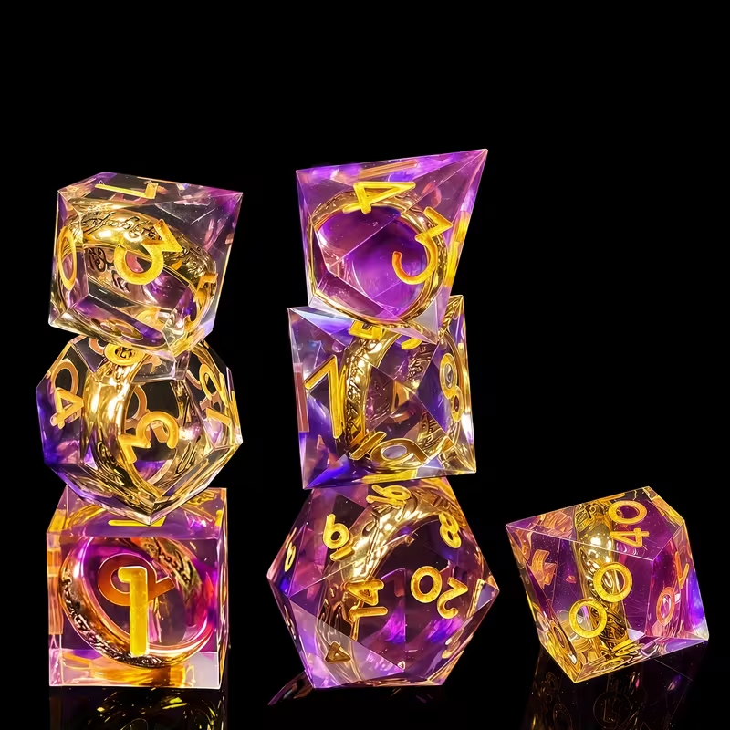 Set de Dés JDR en Résine - L'Anneau Unique - Le Donjon de la Guilde