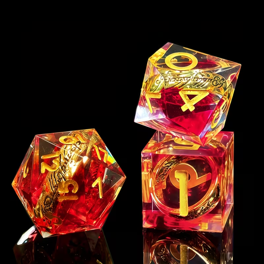 Set de Dés JDR en Résine - L'Anneau Unique - Le Donjon de la Guilde