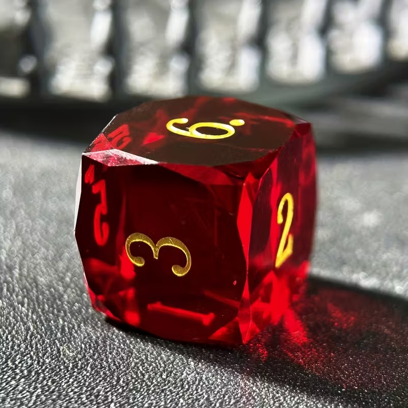 Ensemble de 7 Dés en Résine Prismatique -