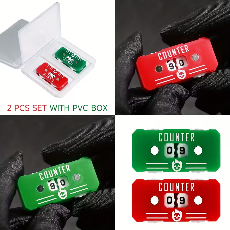 Set de 2 Compteurs de Vie en Acrylique 00-99 - Pour MTG, D&D et Jeux de Cartes