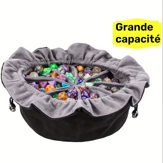 Grand Sac à Cordon avec Poches pour Dés - Rangement XXL pour Dés