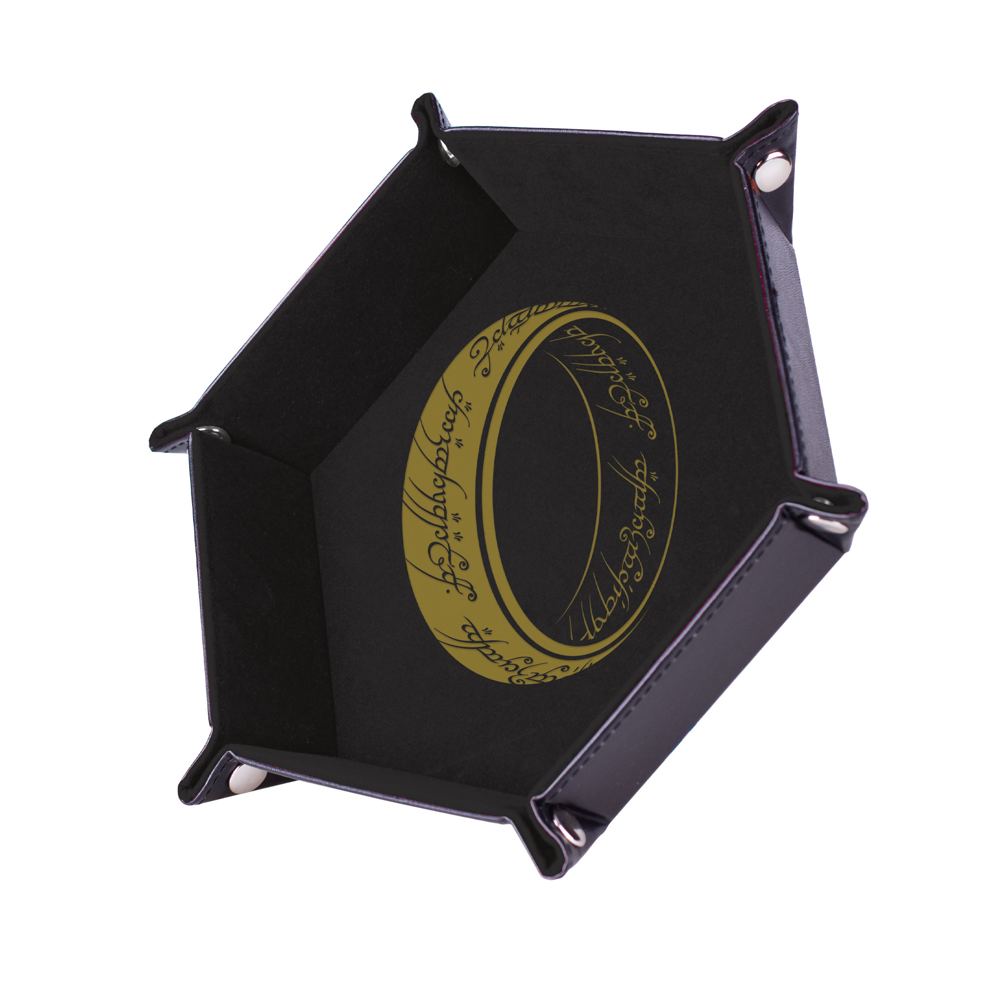 Piste de Dés L’Anneau Unique - Cuir et Velours (19x19cm) - Le Donjon de la Guilde