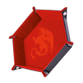 Piste de dés Red Dragon - Cuir et Velours (19x19cm) - Le Donjon de la Guilde