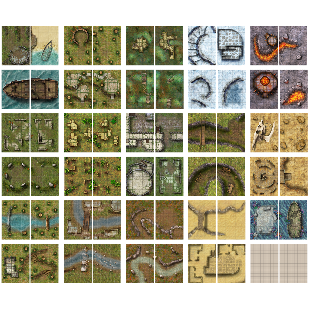 Big Book of Battle Mats : Wilds, Wrecks & Ruins - Le Donjon de la Guilde