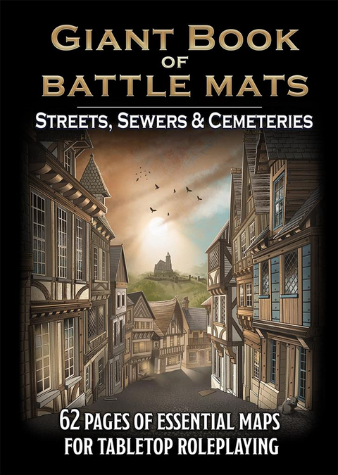 Livre de plateau de jeu géant avec cartes illustrées de rues, égouts et cimetières, 62 pages pour jeux de rôle sur table, accessoires de bataille
