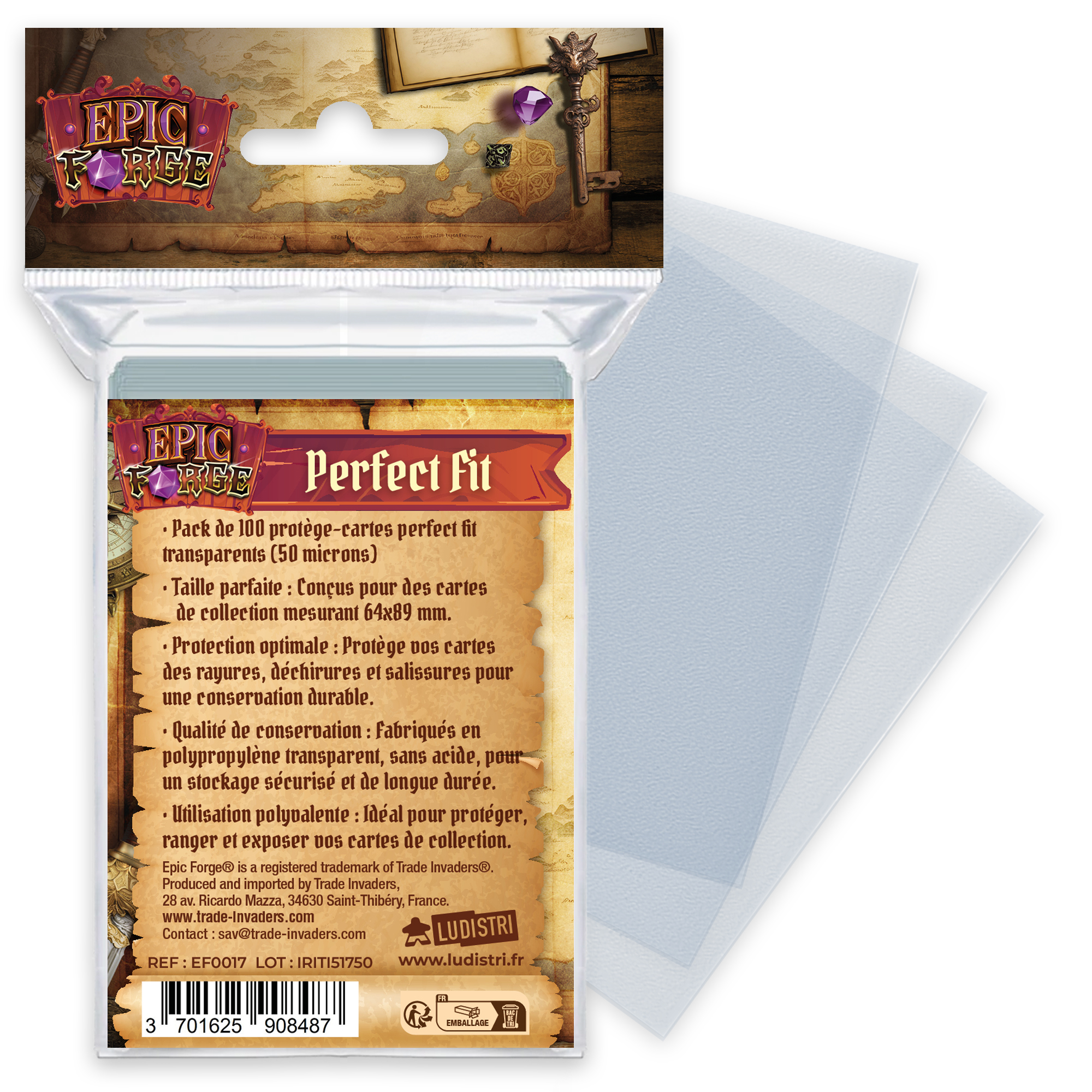 Protège-cartes souples Perfect Fit (64*89 mm) x100 (50 microns)